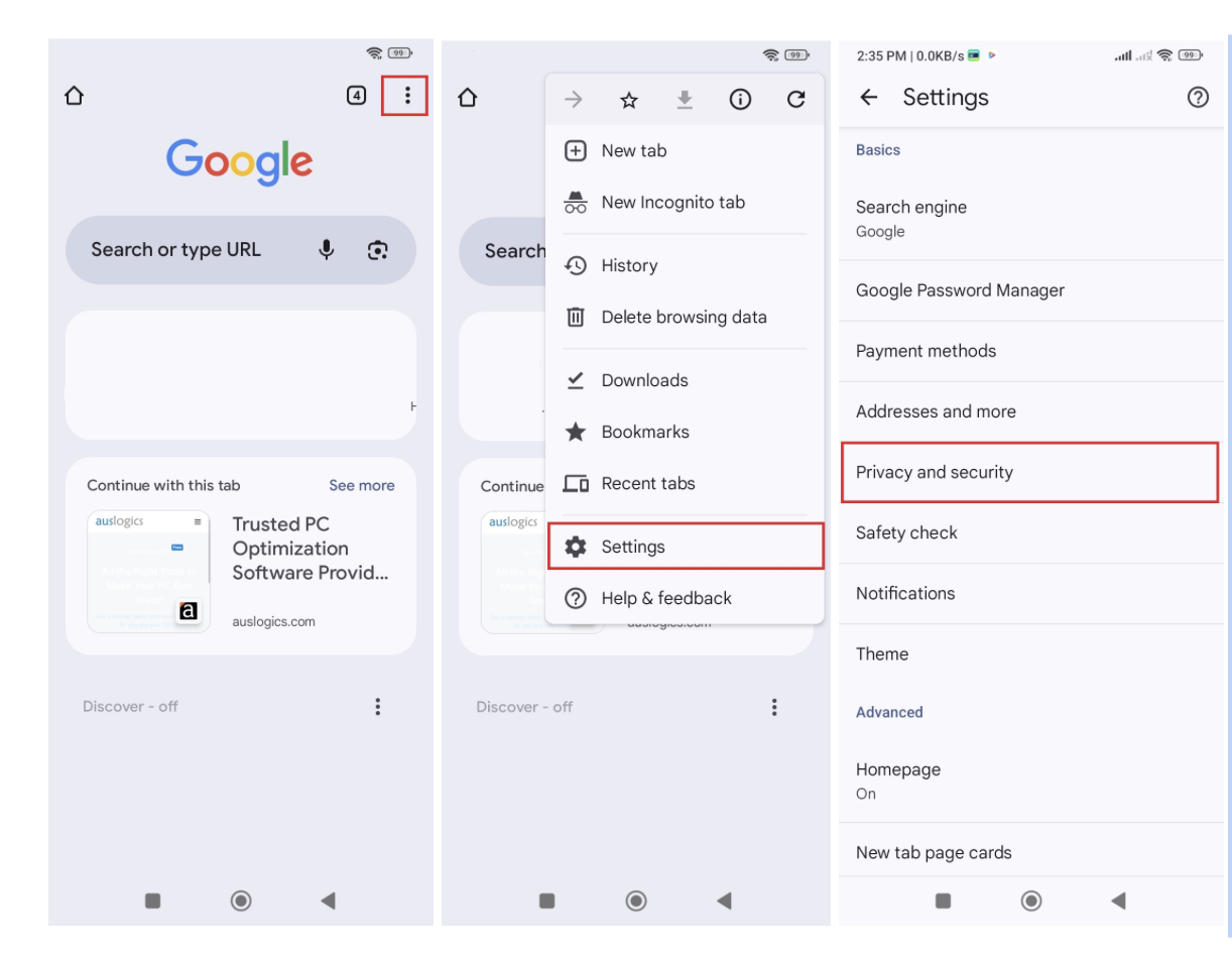 Select Privacy and Security